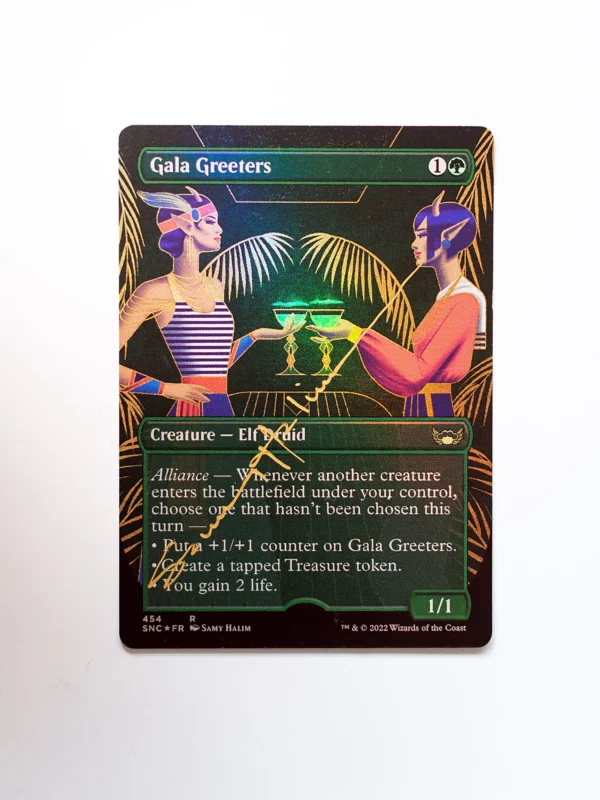Gala Greeters – Magic: The Gathering artist proof card hand-signed in gold ink by Samy Halim