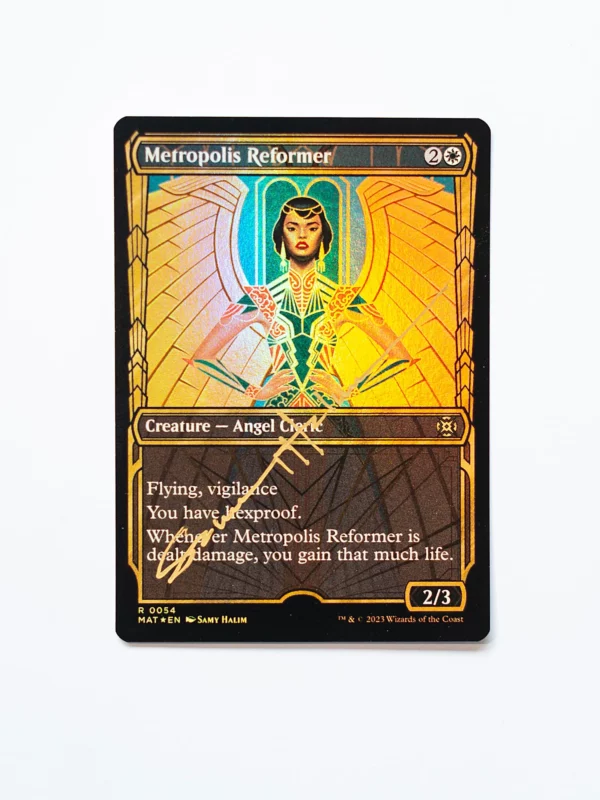 Metropolis Reformer – Magic: The Gathering artist proof card hand-signed in gold ink by Samy Halim